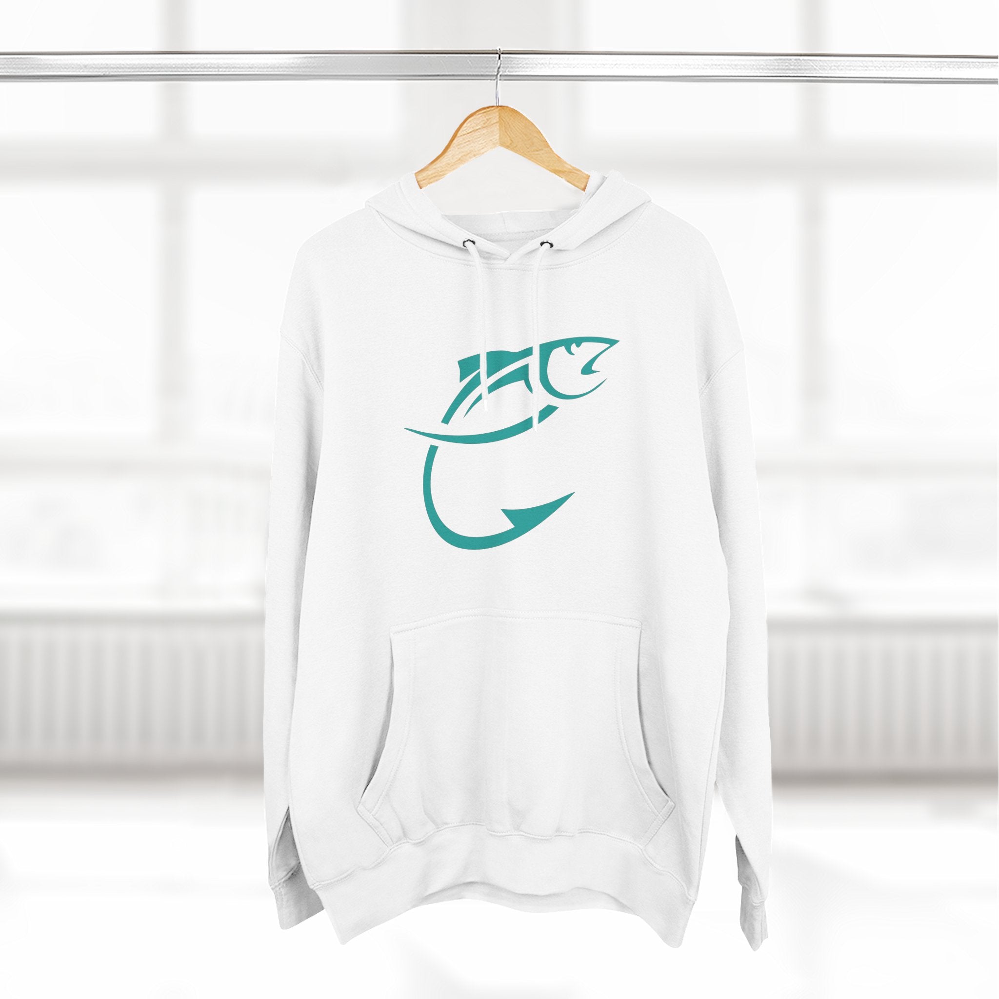 Three-Panel Fleece Hoodie with Nature-Inspired Design, Cozy Outdoor Hoodie, Fishing Gift, Casual Wear, Sustainable Fashion, [...]