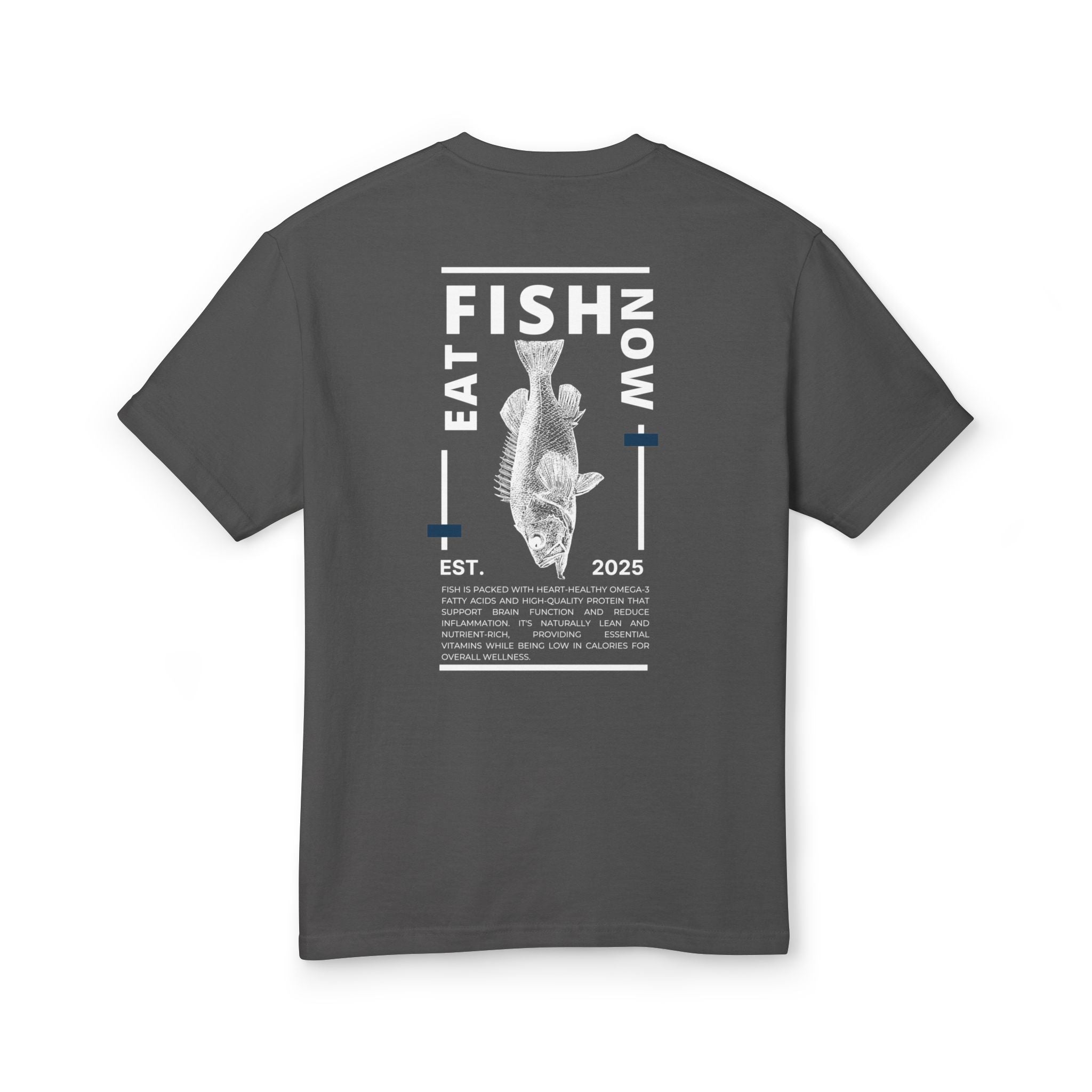 IndigeFish “Eat Fish” Striped Bass Tee – Signature Bass Edition