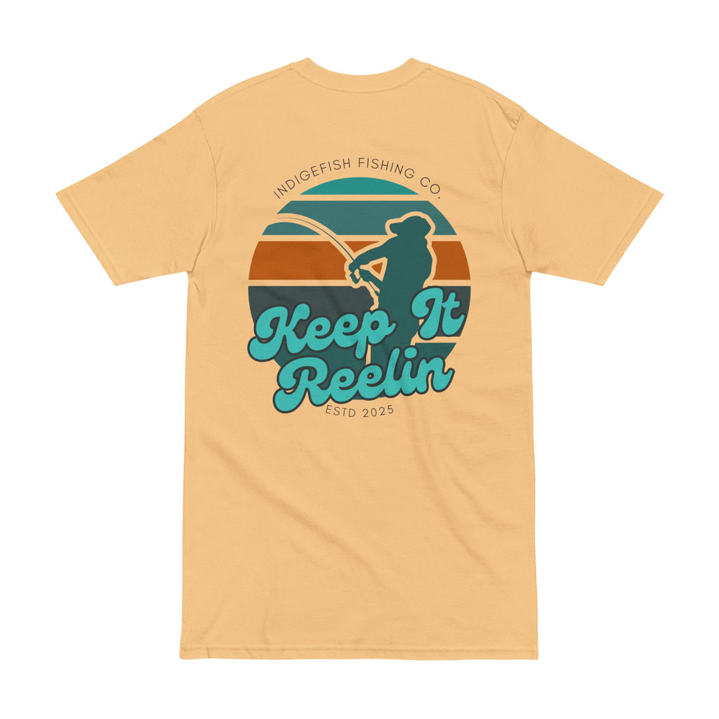 Keep It Reelin™ Chest Label Heritage Angler Tee by IndigeFish