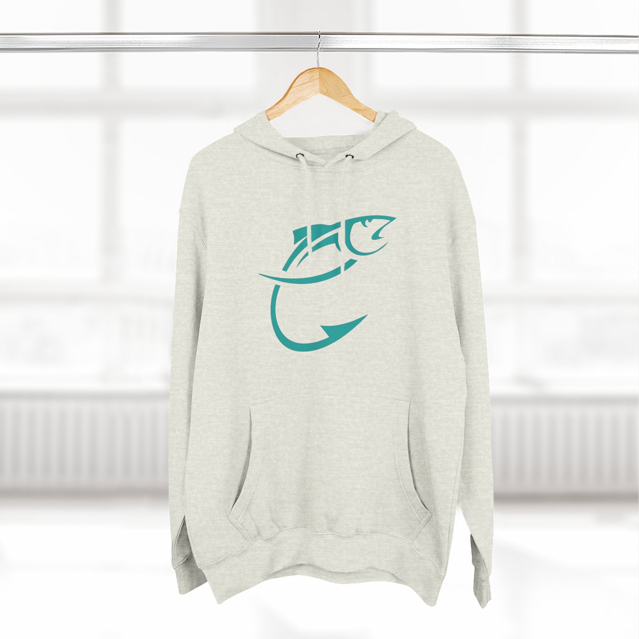 Three-Panel Fleece Hoodie with Nature-Inspired Design, Cozy Outdoor Hoodie, Fishing Gift, Casual Wear, Sustainable Fashion, [...]