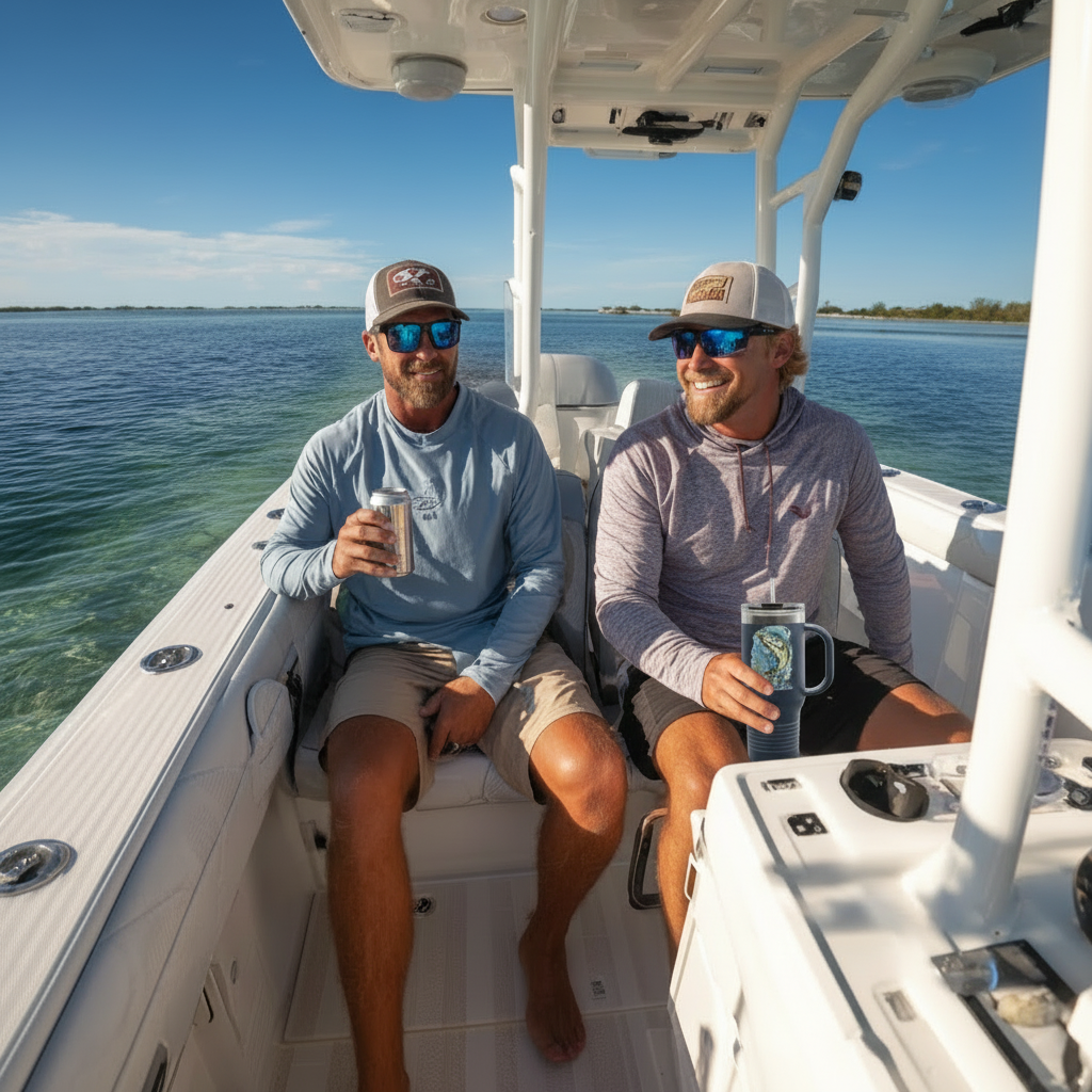 Personal Best Striped Bass Edition - IndigeFish Big Fish Signature Series 40oz Insulated Travel Mug – (Navy, Teal, White)