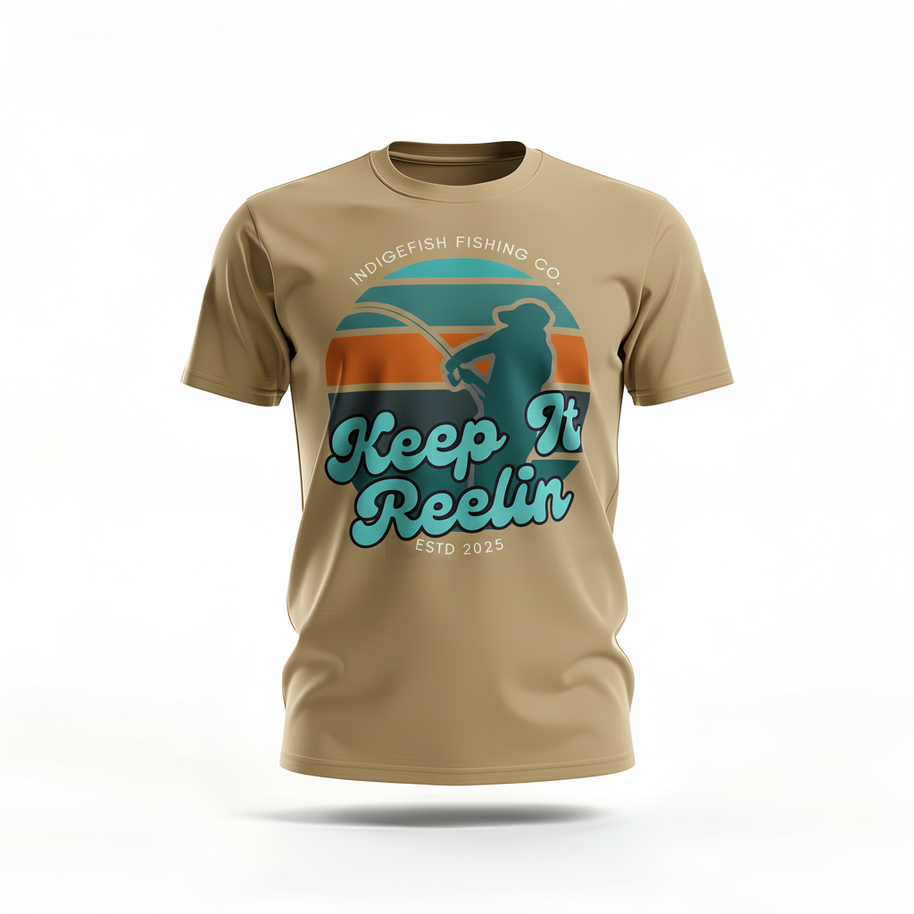 Keep It Reelin™ Front Side Label Heritage Angler Tee by IndigeFish