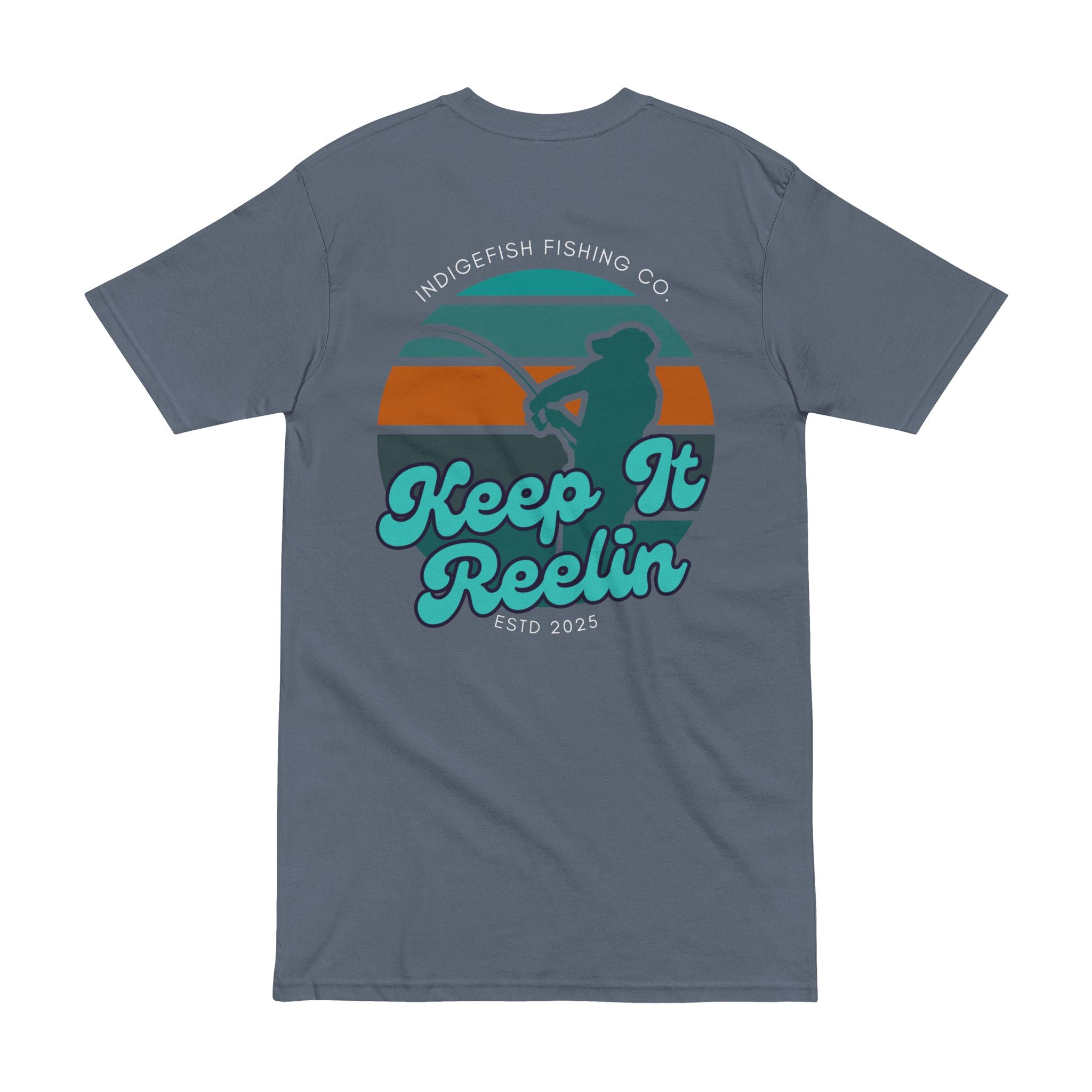 Keep It Reelin™ Chest Label Heritage Angler Tee by IndigeFish