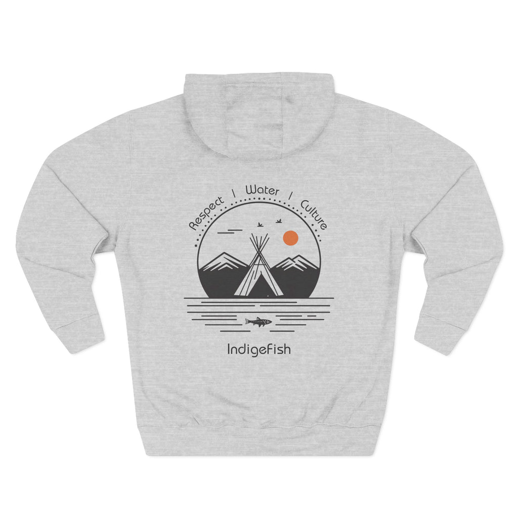 Three-Panel Fleece Hoodie with Nature-Inspired Design, Cozy Outdoor Hoodie, Fishing Gift, Casual Wear, Sustainable Fashion, [...]