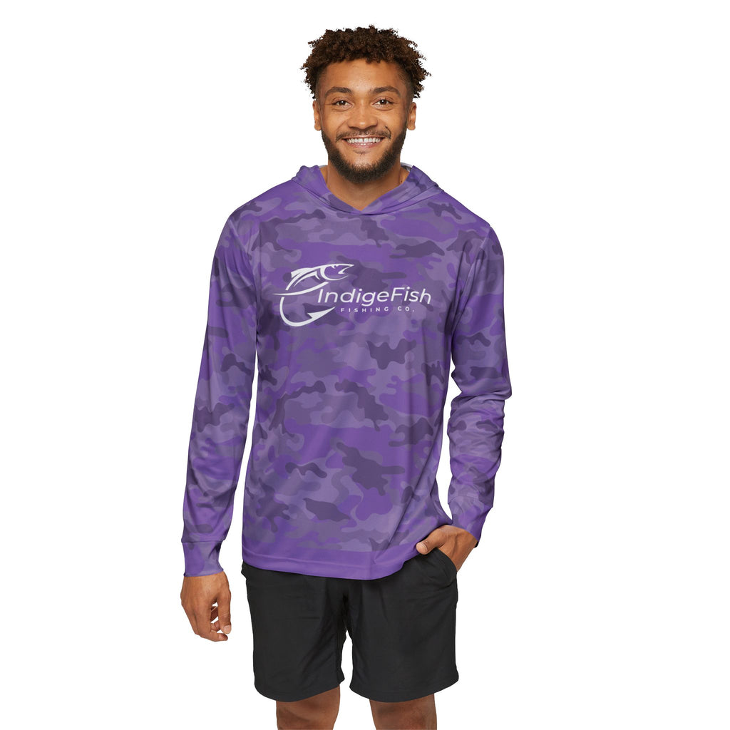 IndigeFish “Respect | Water | Culture” Purple Camo Performance Hoodie