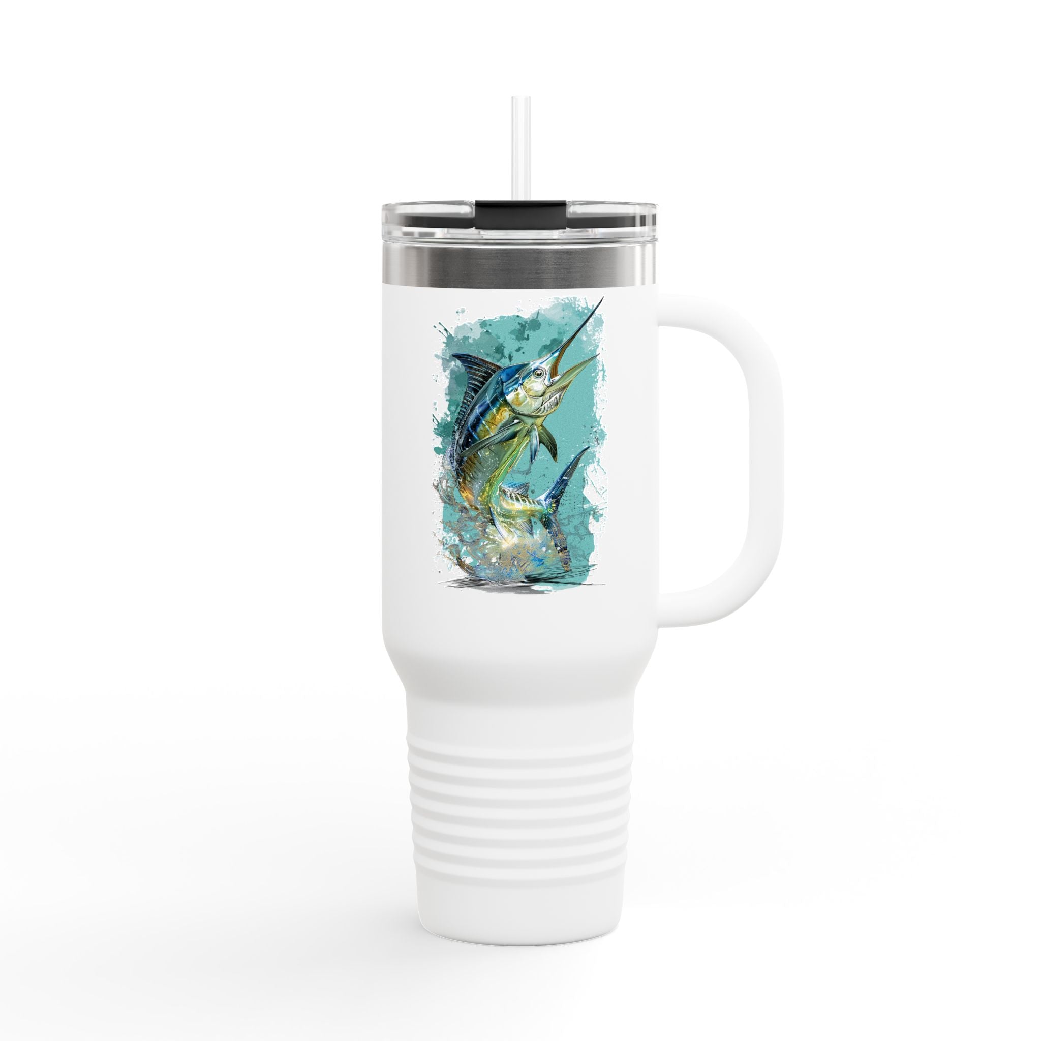 Guatemala Marlin Edition - IndigeFish Big Fish Signature Series 40oz Insulated Travel Mug – (Navy, Teal, White)