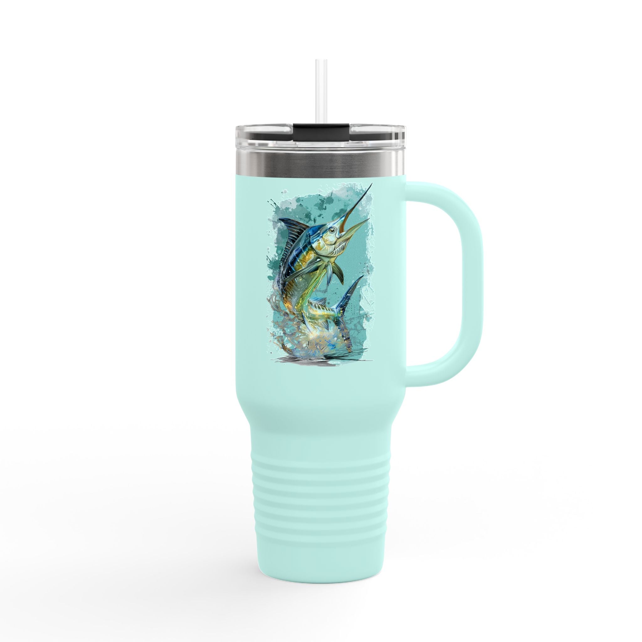 Guatemala Marlin Edition - IndigeFish Big Fish Signature Series 40oz Insulated Travel Mug – (Navy, Teal, White)