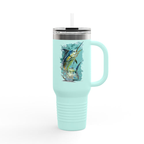 Guatemala Marlin Edition - IndigeFish Big Fish Signature Series 40oz Insulated Travel Mug – (Navy, Teal, White)