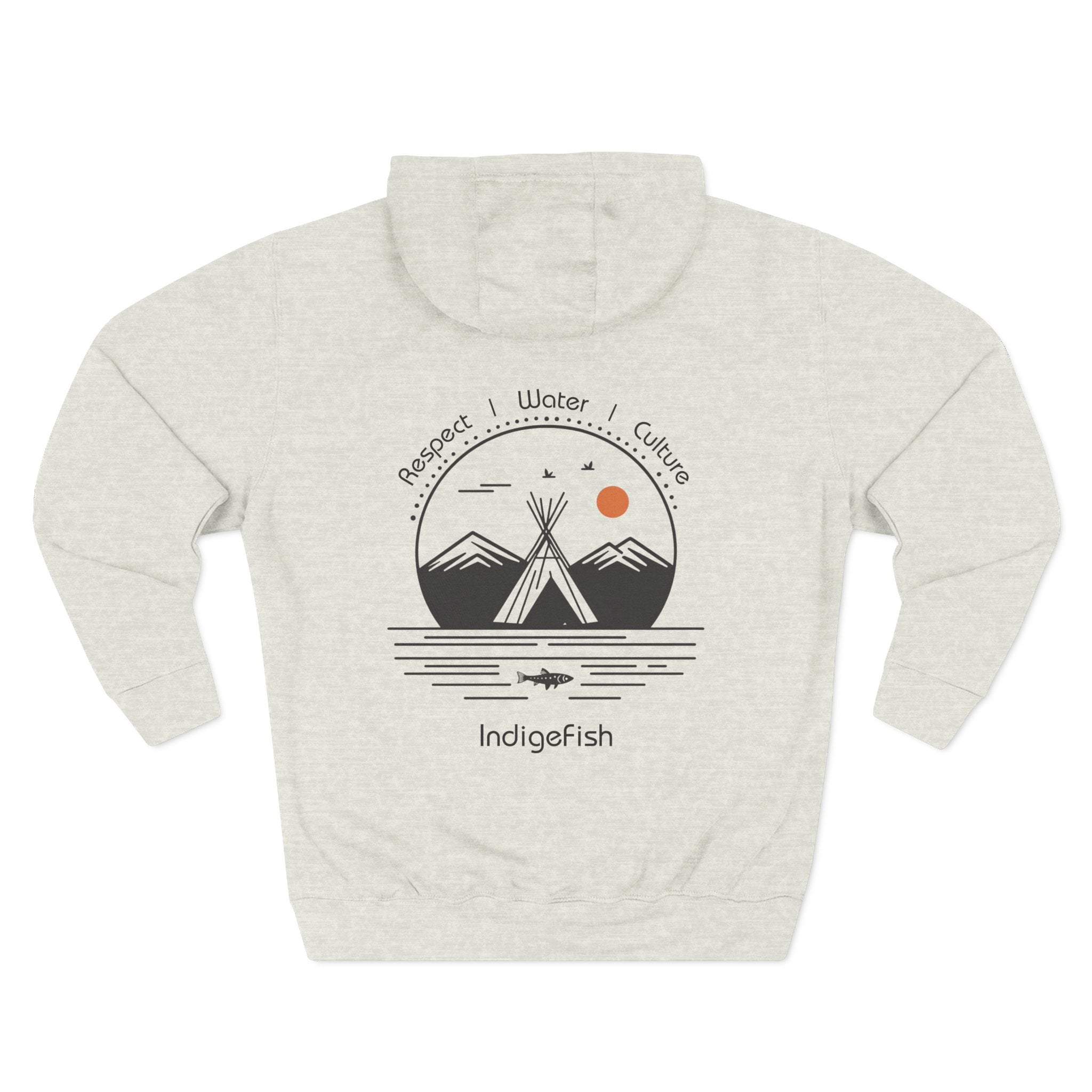 Three-Panel Fleece Hoodie with Nature-Inspired Design, Cozy Outdoor Hoodie, Fishing Gift, Casual Wear, Sustainable Fashion, [...]