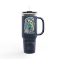 Personal Best Striped Bass Edition - IndigeFish Big Fish Signature Series 40oz Insulated Travel Mug – (Navy, Teal, White)