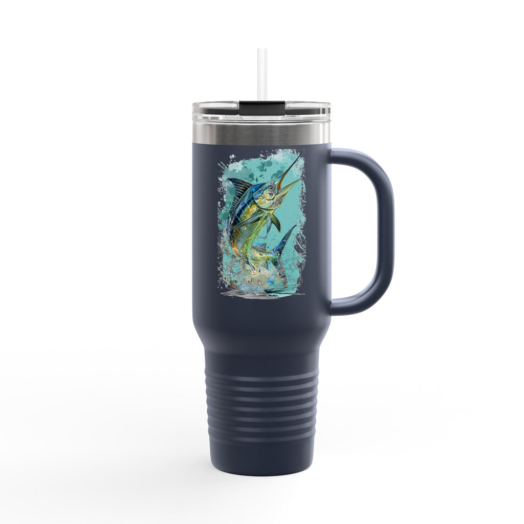 Guatemala Marlin Edition - IndigeFish Big Fish Signature Series 40oz Insulated Travel Mug – (Navy, Teal, White)