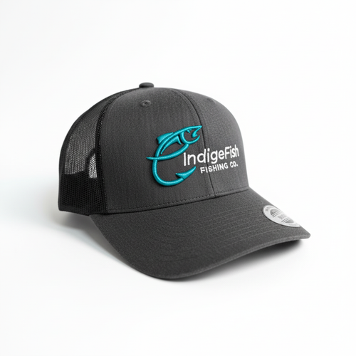 Indigefish Fishing Cap (Charcoal Grey) Logo & Company Name