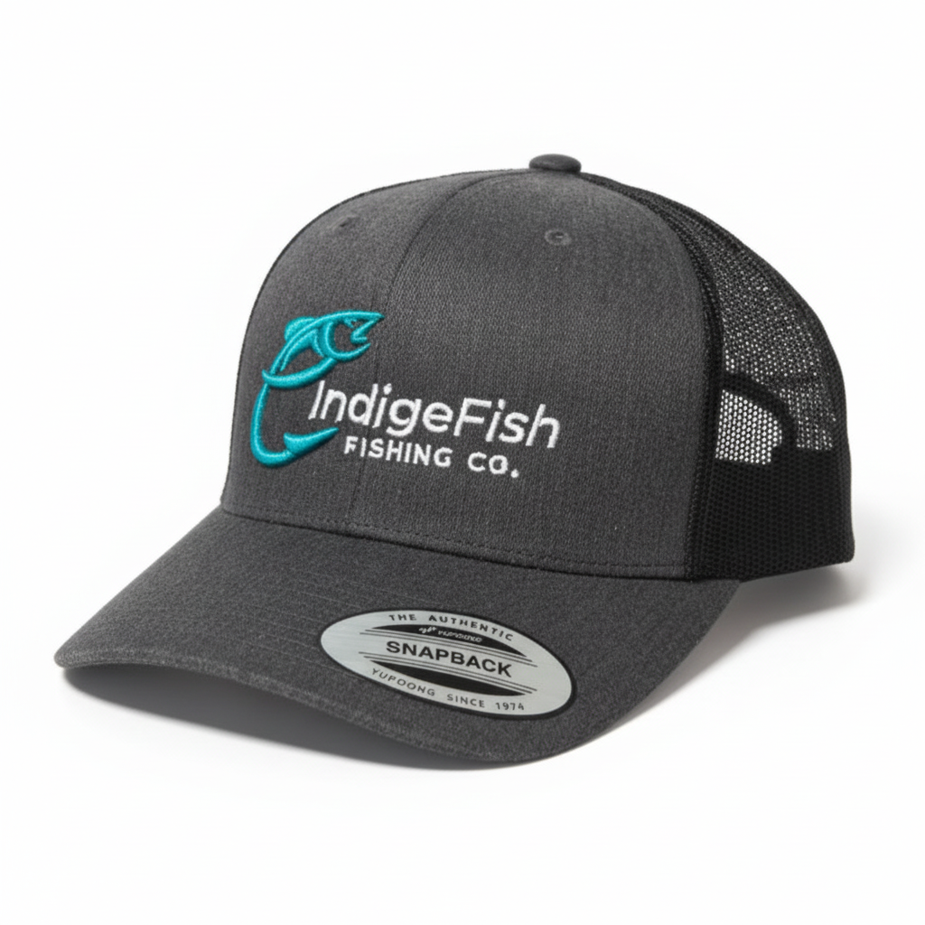 Indigefish Fishing Cap (Charcoal Grey) Logo & Company Name