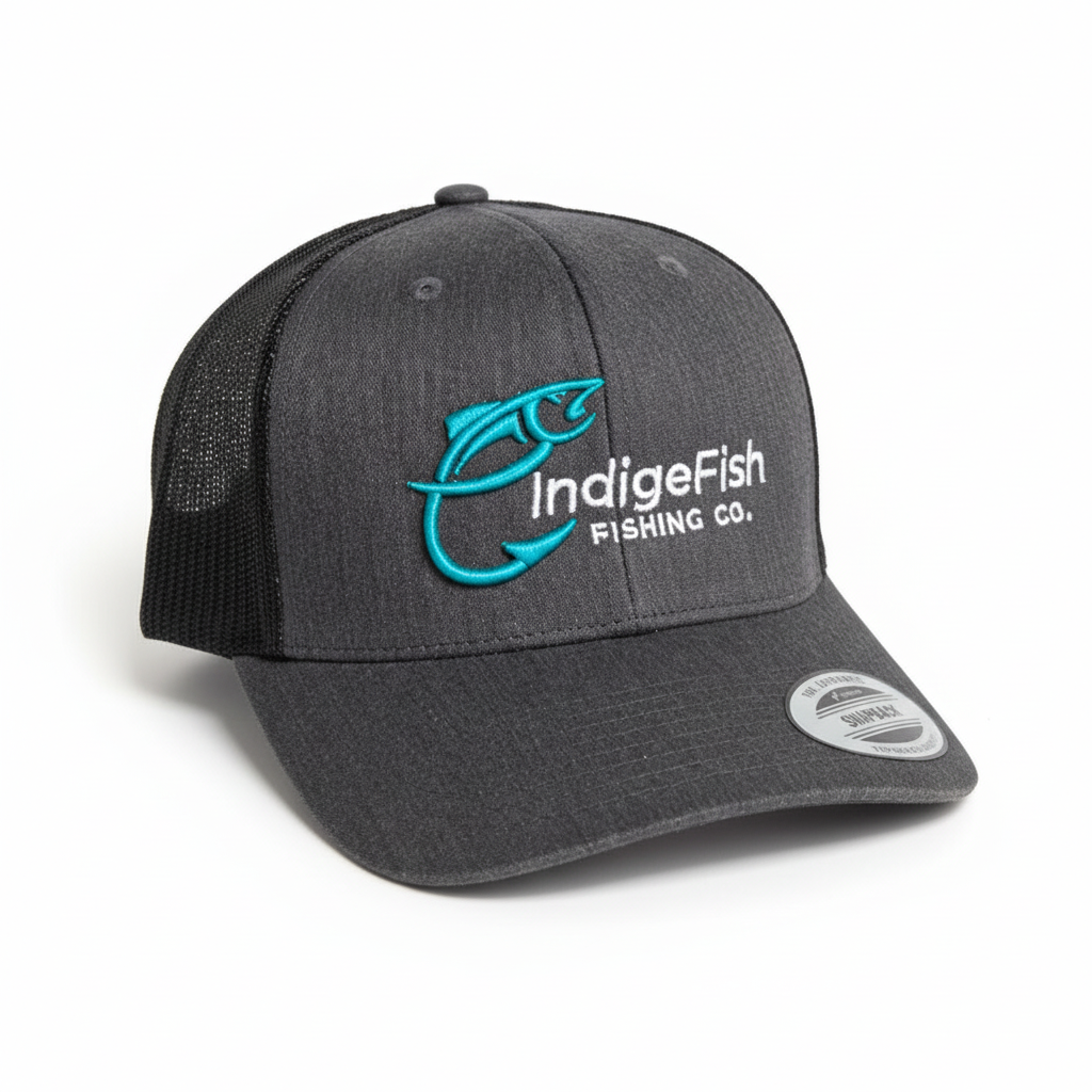Indigefish Fishing Cap (Charcoal Grey) Logo & Company Name