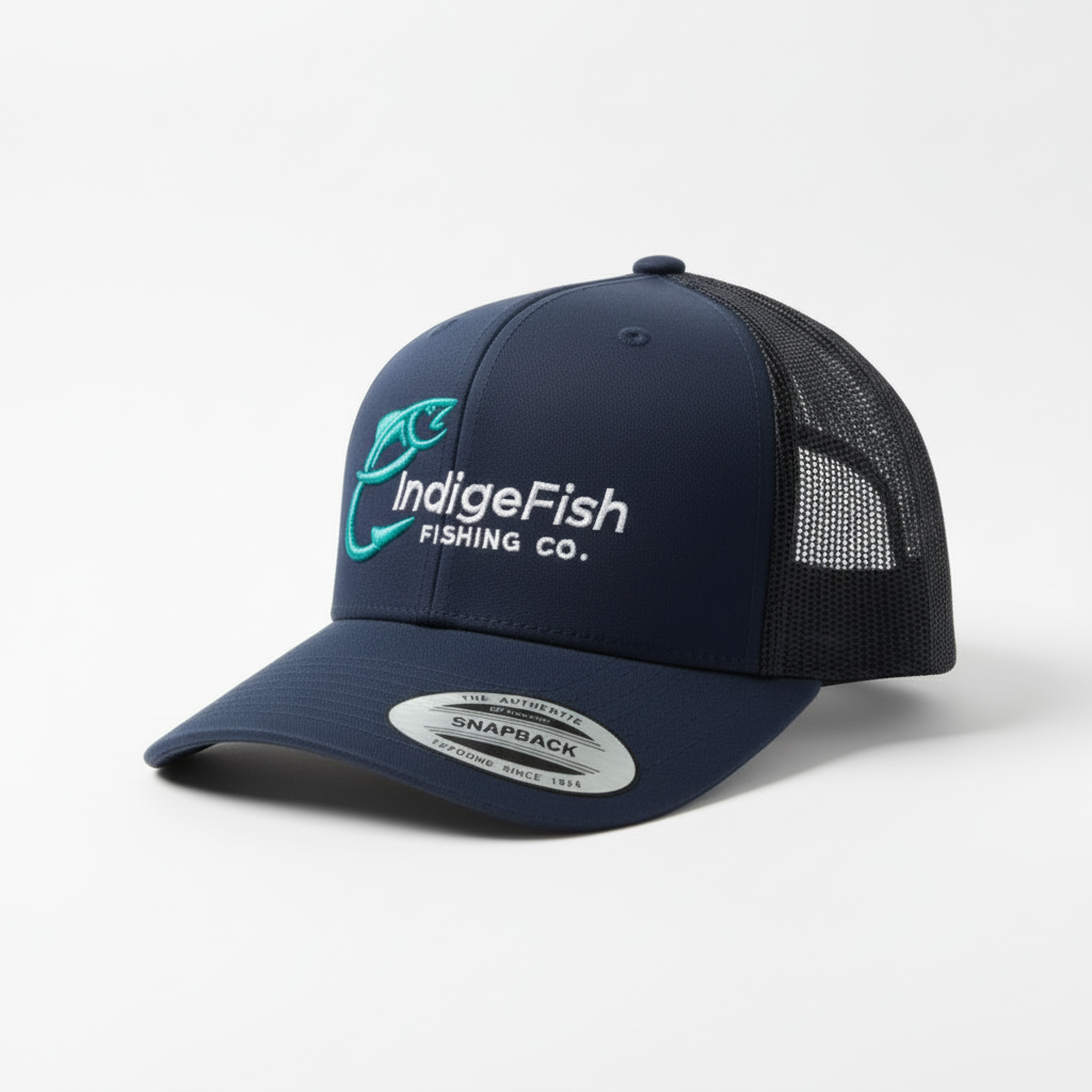 Indigefish Fishing Cap (Navy Blue) Logo & Company Name